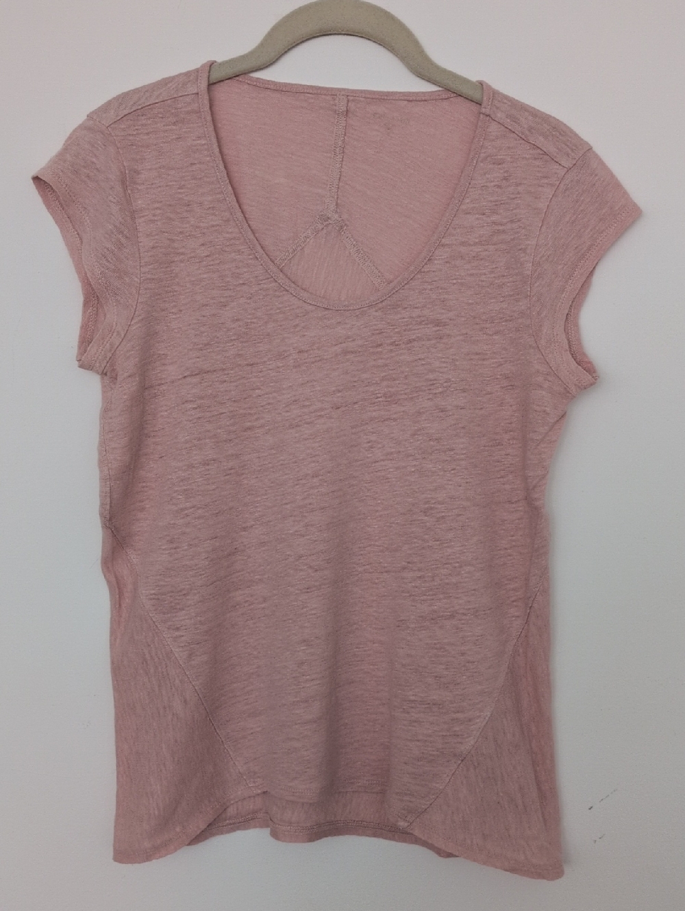 Women's Dusty Pink Short Sleeve Scoop Neck Top